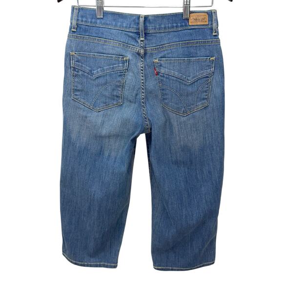 LEVI'S Cropped Denim Jeans Size 8 Slimming High Waisted - Picture 2 of 8